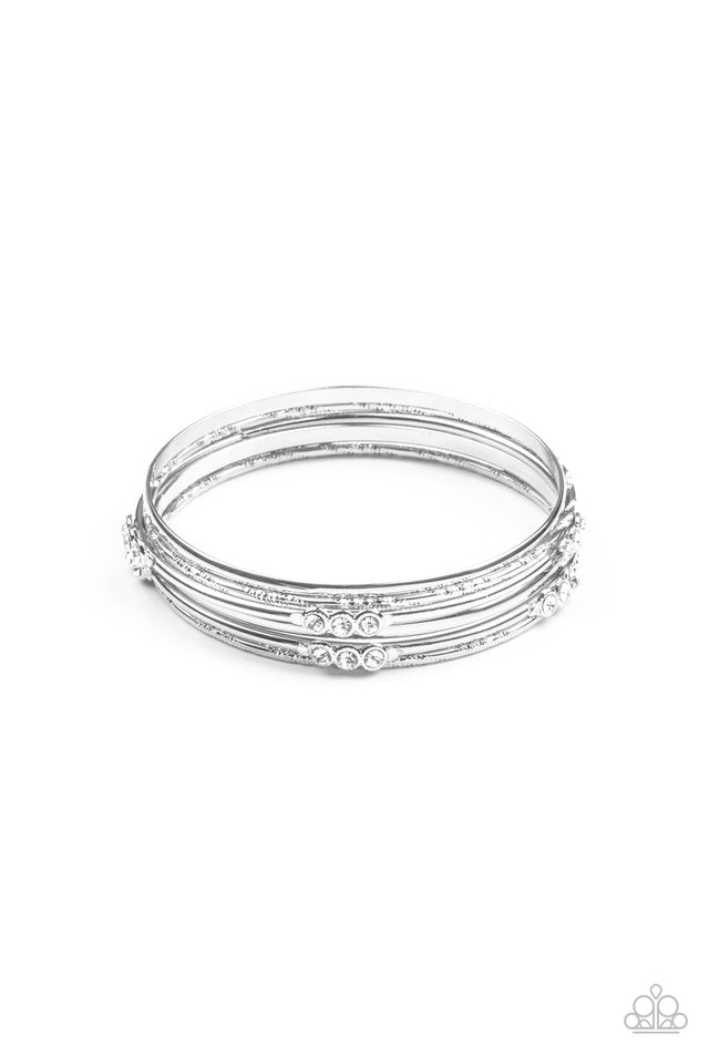 ​Stackable Sparkle - White - Paparazzi Bracelet Image