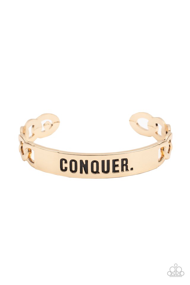 Conquer Your Fears - Gold - Paparazzi Bracelet Image