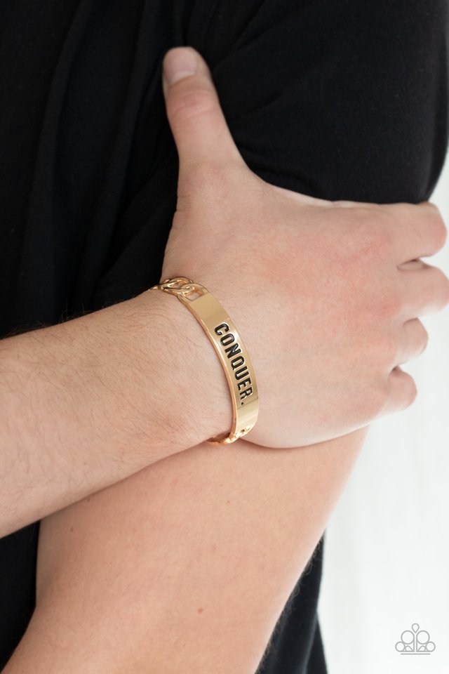 Conquer Your Fears - Gold - Paparazzi Bracelet Image