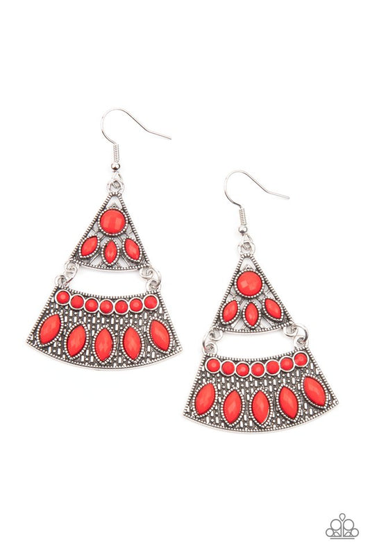 Desert Fiesta - Red - Paparazzi Earring Image