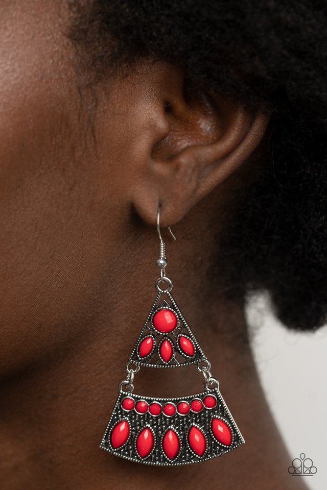 Desert Fiesta - Red - Paparazzi Earring Image