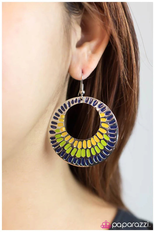 Paparazzi Earring ~ Mrs. Peacock - Multi