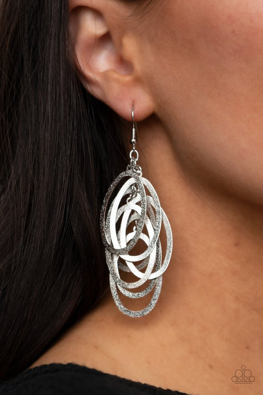 ​Mind OVAL Matter - Silver - Paparazzi Earring Image