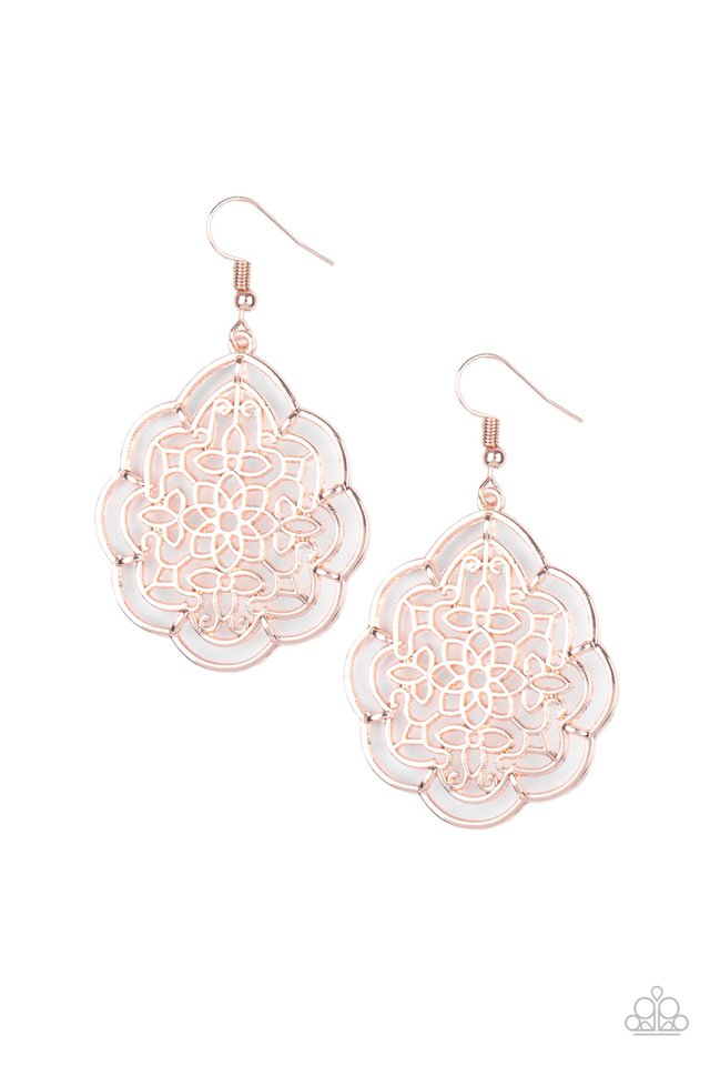 Tour de Taj Mahal - Rose Gold - Paparazzi Earring Image