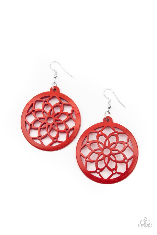 ​Mandala Meadow - Red - Paparazzi Earring Image