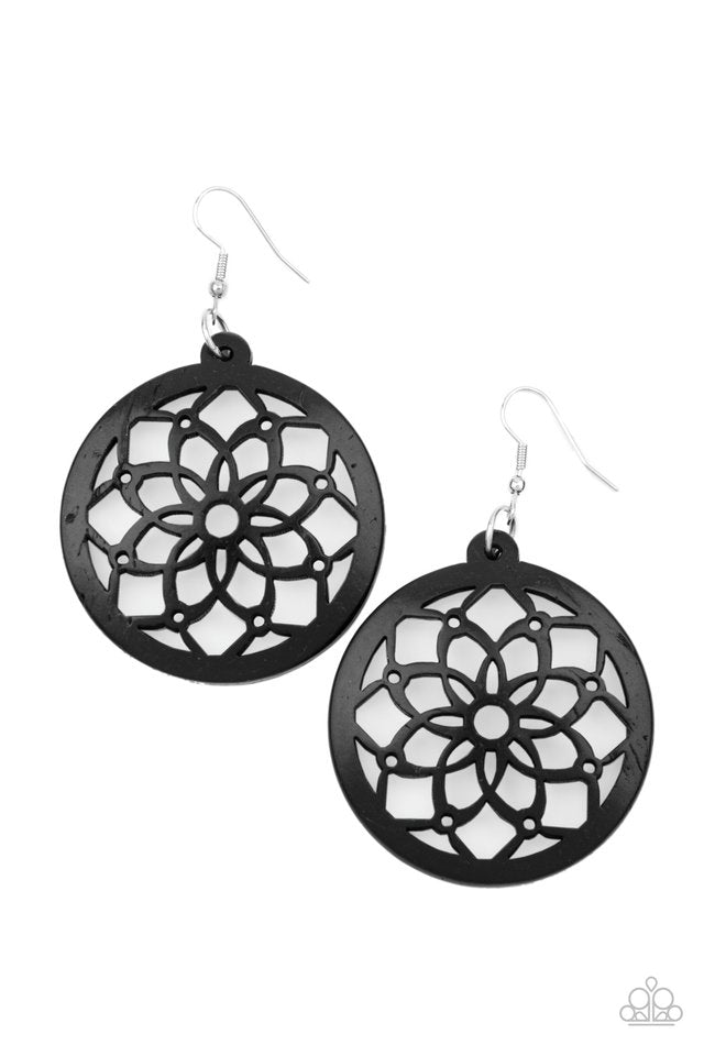 ​Mandala Meadow - Black - Paparazzi Earring Image