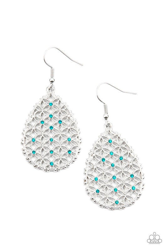 ​​Glorious Gardens - Blue - Paparazzi Earring Image