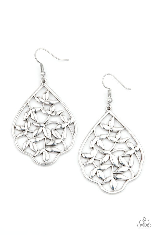 ​Taj Mahal Gardens - Silver - Paparazzi Earring Image