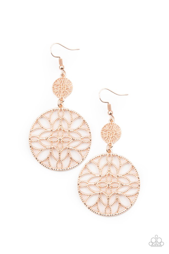 Mandala Eden - Rose Gold - Paparazzi Earring Image