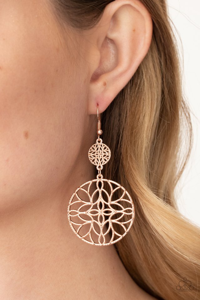 Mandala Eden - Rose Gold - Paparazzi Earring Image