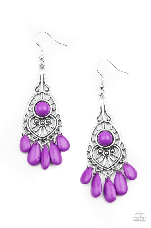 ​Fruity Tropics - Purple - Paparazzi Earring Image