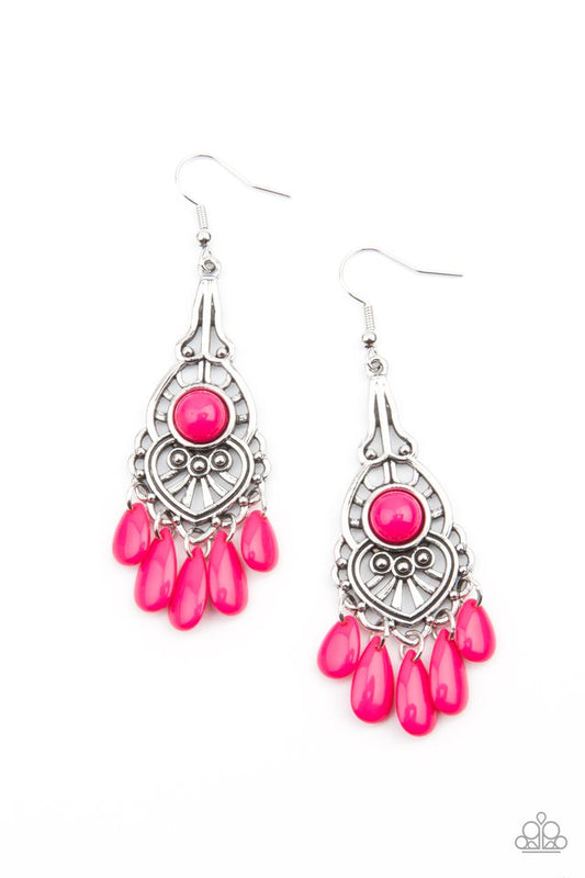 ​Fruity Tropics - Pink - Paparazzi Earring Image