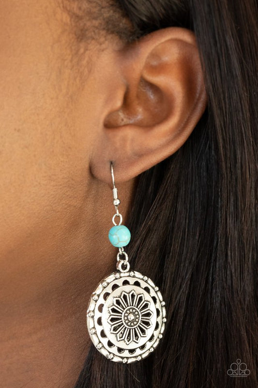 ​Flowering Frontiers - Blue - Paparazzi Earring Image