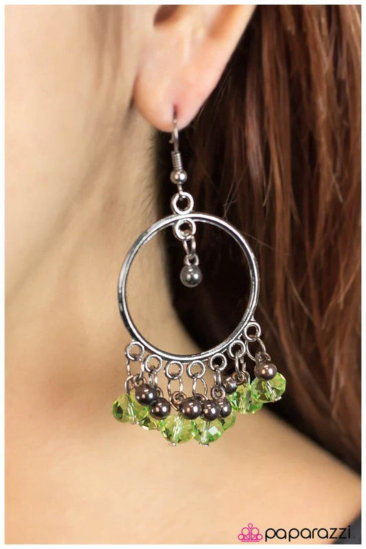 Paparazzi Earring ~ Twilight Zone - Green