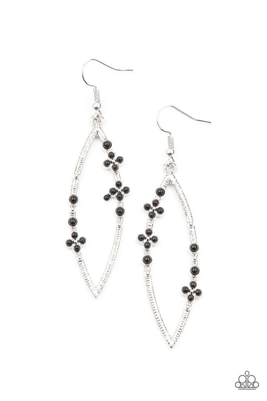 ​Flowery Finesse - Black - Paparazzi Earring Image