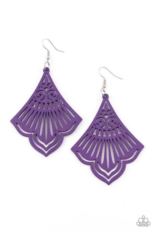 ​Eastern Escape - Purple - Paparazzi Earring Image