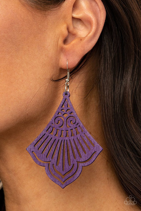 ​Eastern Escape - Purple - Paparazzi Earring Image