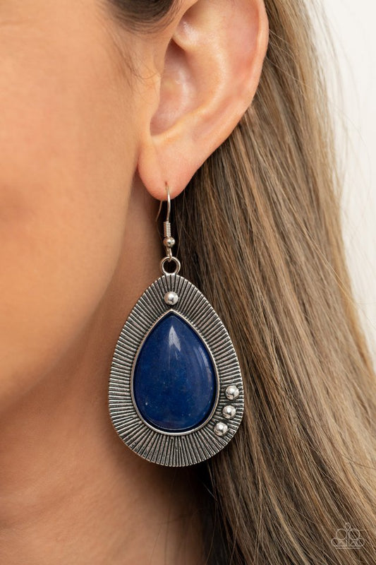 Western Fantasy - Blue - Paparazzi Earring Image