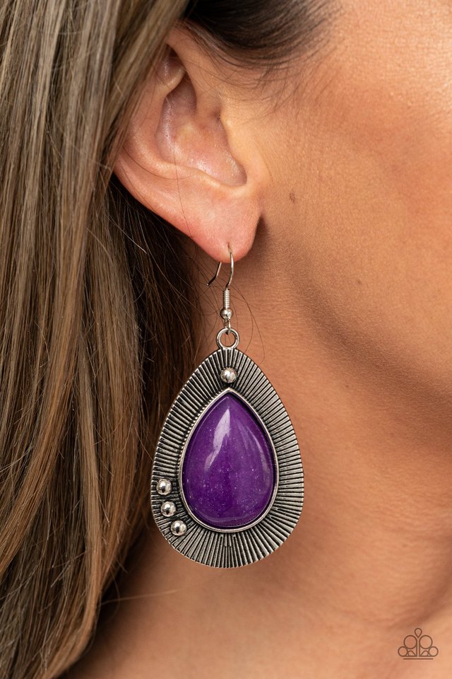 Western Fantasy - Purple - Paparazzi Earring Image