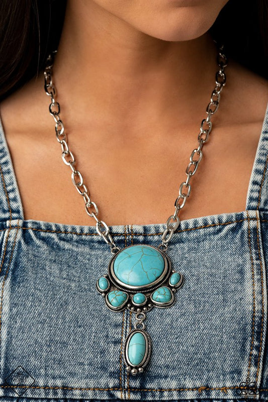 ​Geographically Gorgeous - Blue - Paparazzi Necklace Image