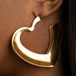 Heart-Racing Radiance - Gold - Paparazzi Earring Image
