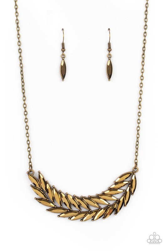 Flight of FANCINESS - Brass - Paparazzi Necklace Image