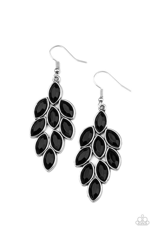 Flamboyant Foliage - Black - Paparazzi Earring Image