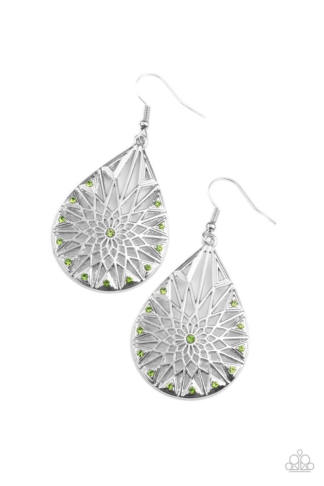 ​Icy Mosaic - Green - Paparazzi Earring Image