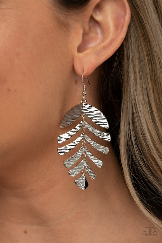 Palm Lagoon - Silver - Paparazzi Earring Image