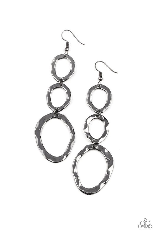 So OVAL It! - Black - Paparazzi Earring Image