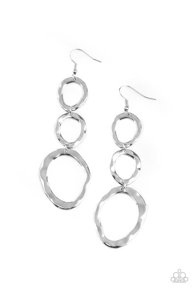 So OVAL It! - Silver - Paparazzi Earring Image