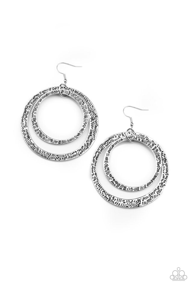 Rounded Out - Silver - Paparazzi Earring Image