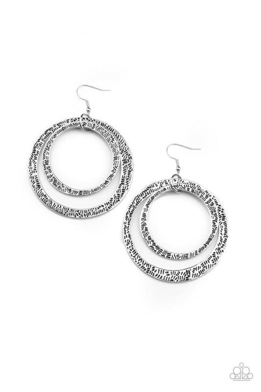 Rounded Out - Silver - Paparazzi Earring Image