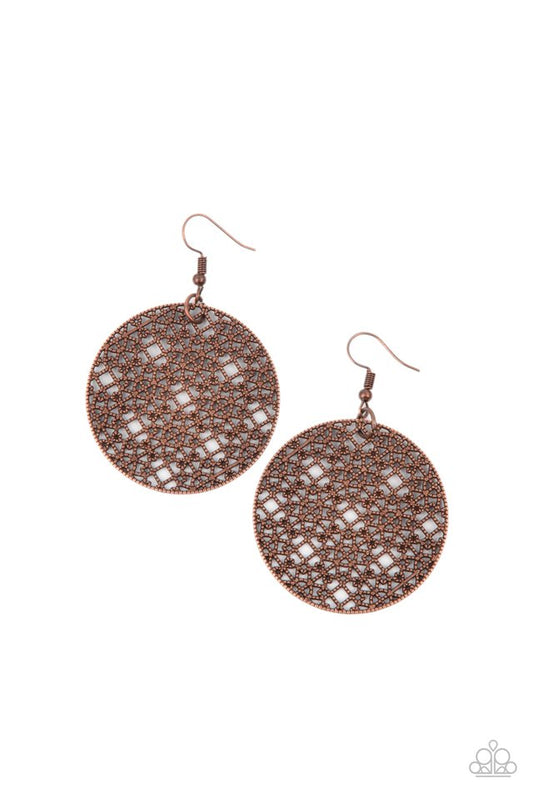 Metallic Mosaic - Copper - Paparazzi Earring Image
