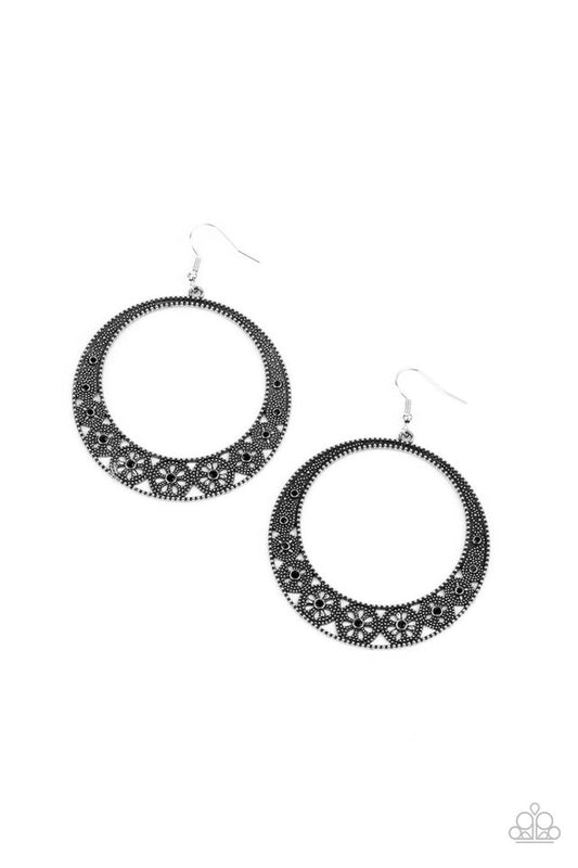 Bodaciously Blooming - Black - Paparazzi Earring Image