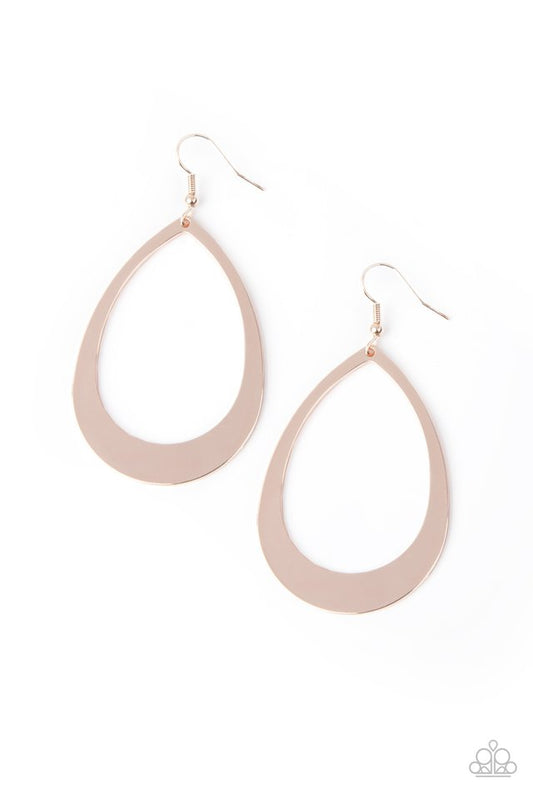 ​Fierce Fundamentals - Rose Gold - Paparazzi Earring Image