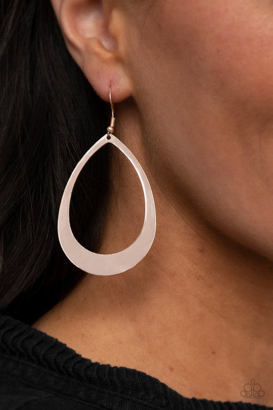 ​Fierce Fundamentals - Rose Gold - Paparazzi Earring Image