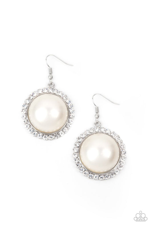 Esteemed Elegance - White - Paparazzi Earring Image