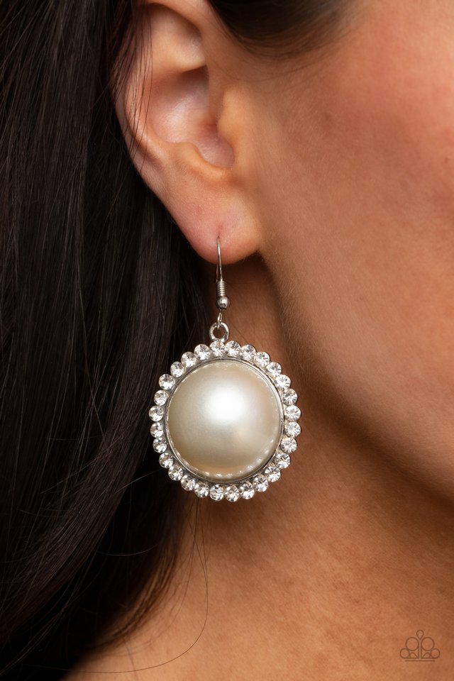 Esteemed Elegance - White - Paparazzi Earring Image