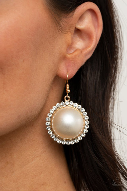 Esteemed Elegance - Gold - Paparazzi Earring Image