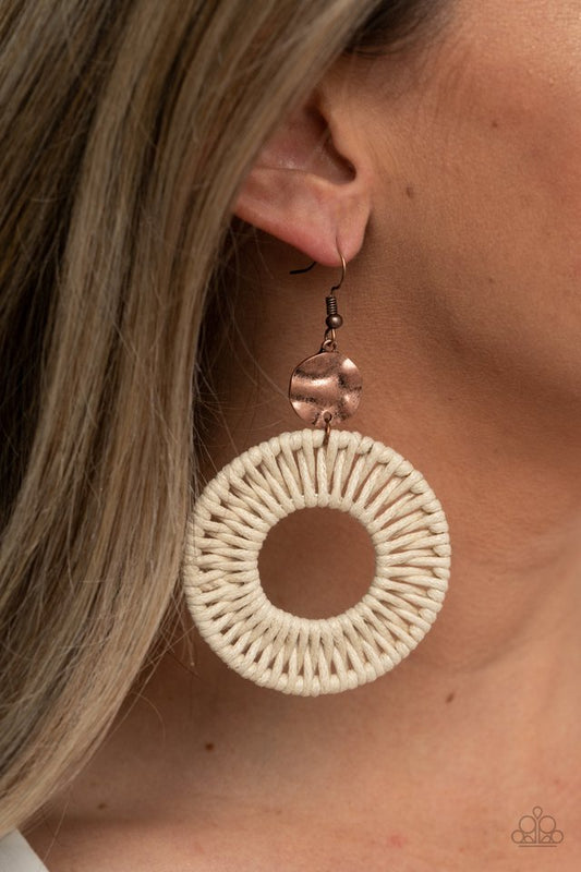 Total Basket Case - Copper - Paparazzi Earring Image
