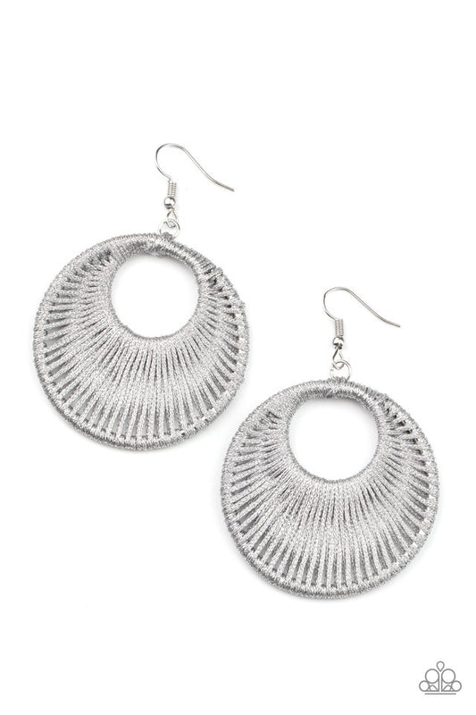 Weaving My Web - Silver - Paparazzi Earring Image