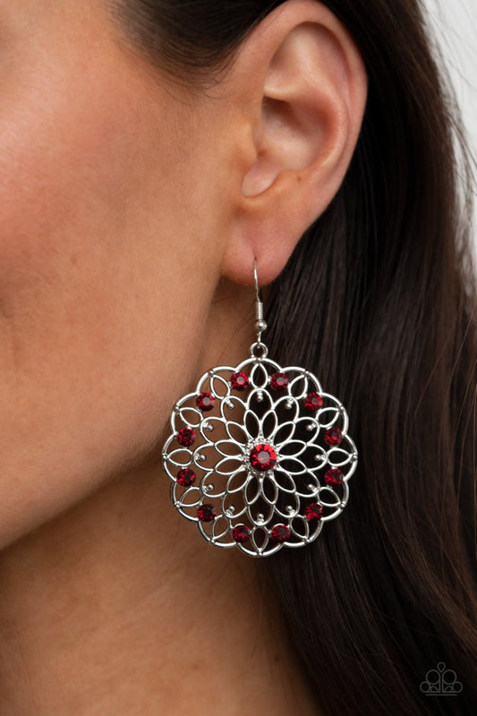 ​Posy Proposal - Red - Paparazzi Earring Image