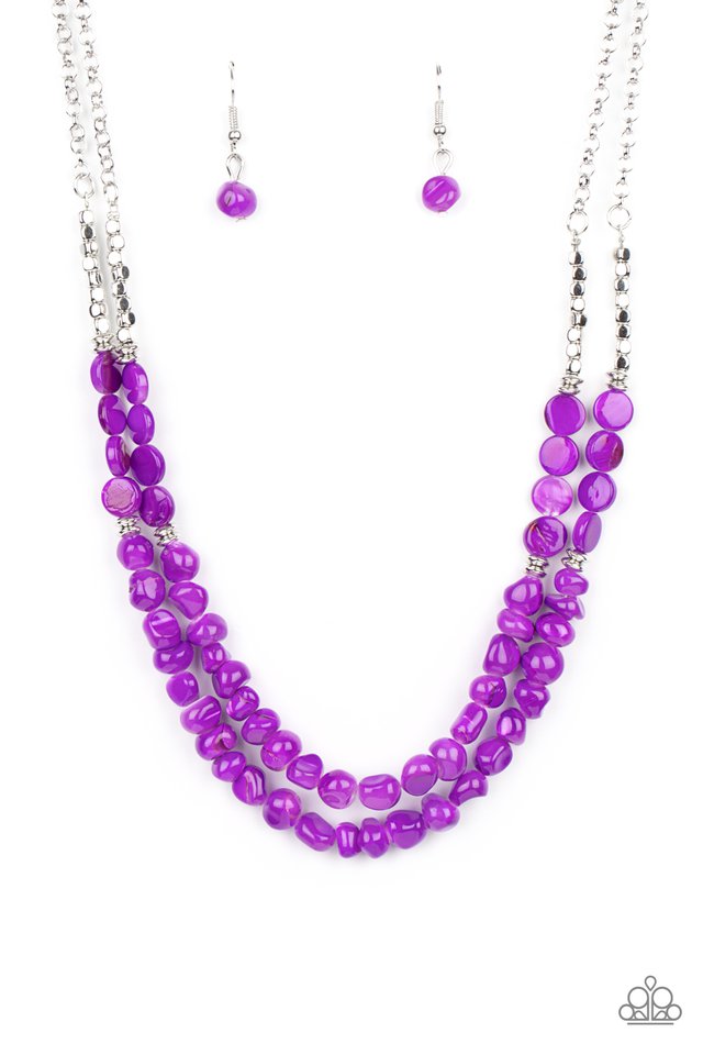 Staycation Status - Purple - Paparazzi Necklace Image