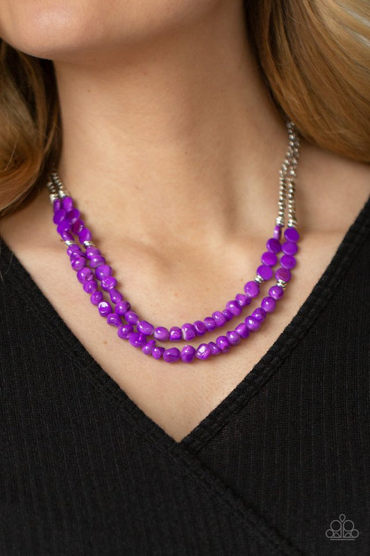 Staycation Status - Purple - Paparazzi Necklace Image