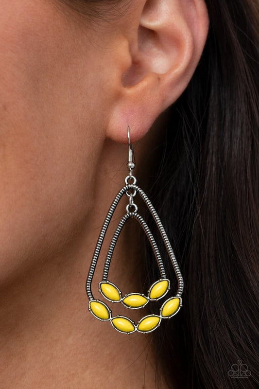 ​Summer Staycation - Yellow - Paparazzi Earring Image