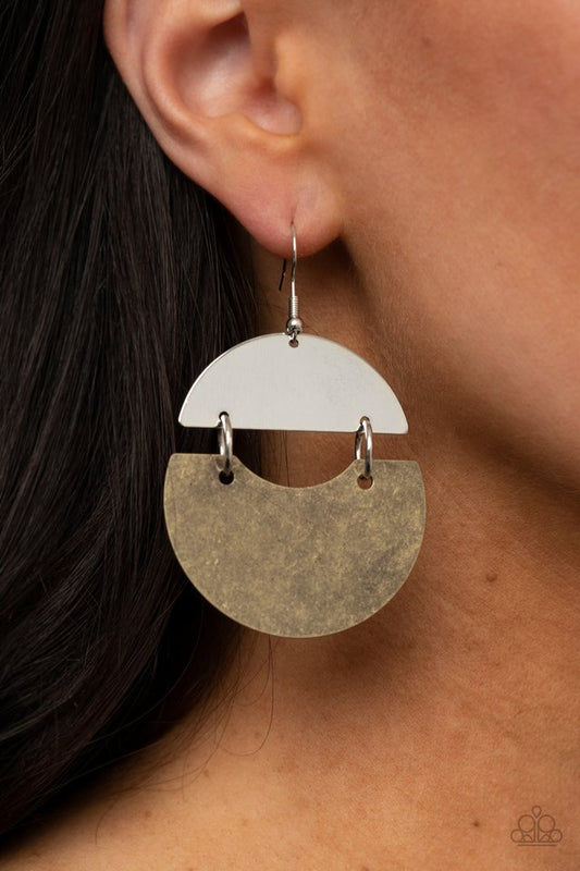 Watching The Sunrise - Brass - Paparazzi Earring Image