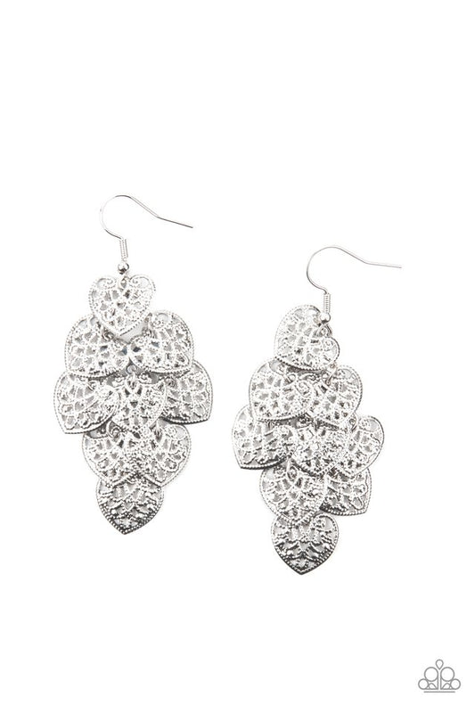 Shimmery Soulmates - Silver - Paparazzi Earring Image