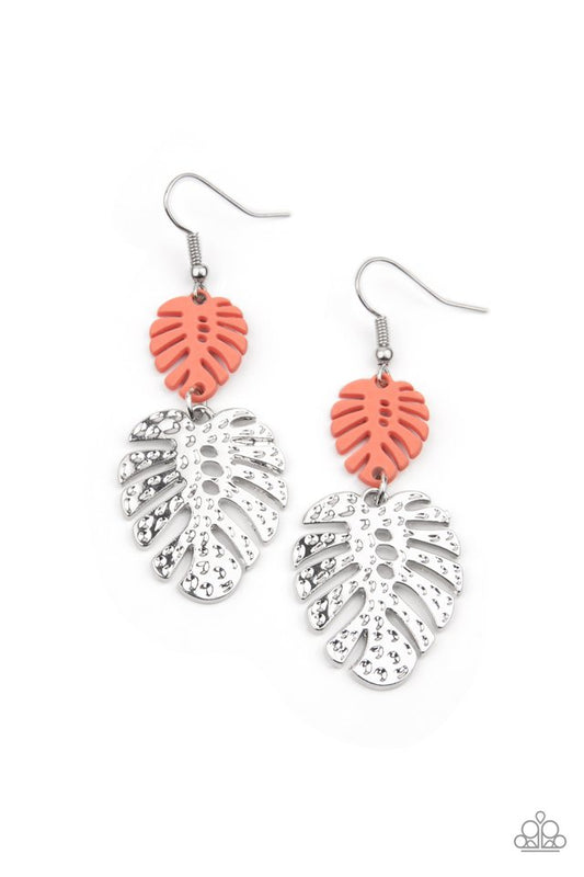 ​Palm Tree Cabana - Orange - Paparazzi Earring Image