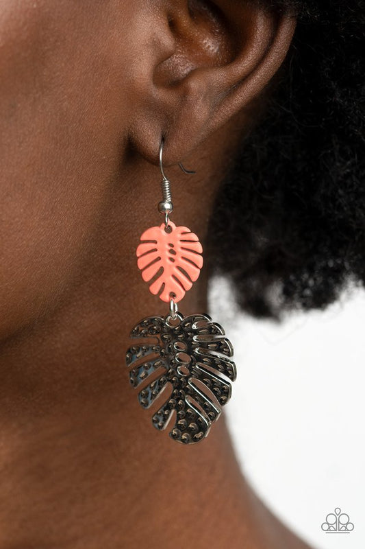 ​Palm Tree Cabana - Orange - Paparazzi Earring Image